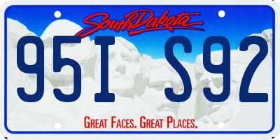 SD license plate 95IS92