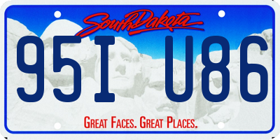 SD license plate 95IU86