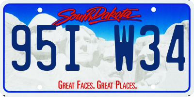 SD license plate 95IW34