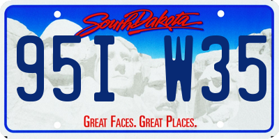 SD license plate 95IW35