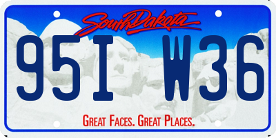 SD license plate 95IW36