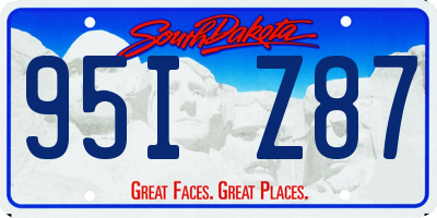SD license plate 95IZ87