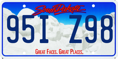 SD license plate 95IZ98