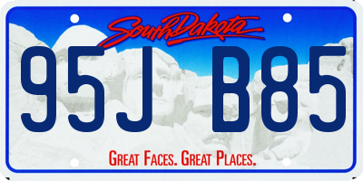SD license plate 95JB85