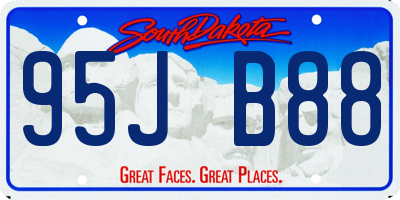 SD license plate 95JB88
