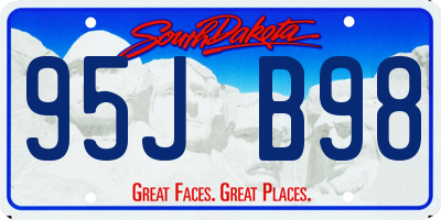 SD license plate 95JB98