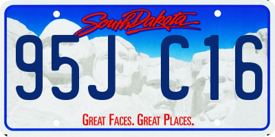 SD license plate 95JC16