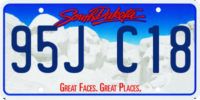 SD license plate 95JC18