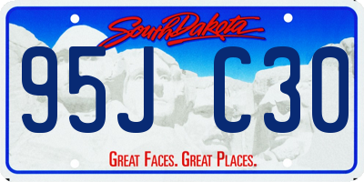 SD license plate 95JC30