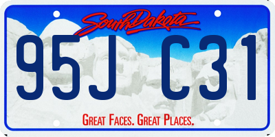 SD license plate 95JC31