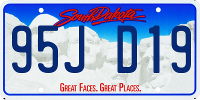 SD license plate 95JD19