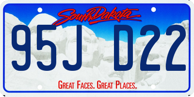 SD license plate 95JD22