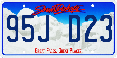 SD license plate 95JD23
