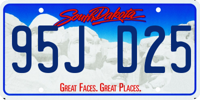 SD license plate 95JD25