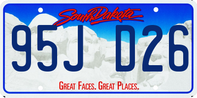 SD license plate 95JD26