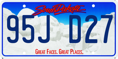SD license plate 95JD27