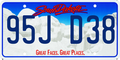 SD license plate 95JD38