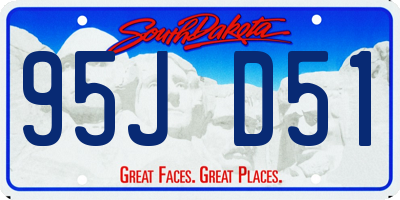 SD license plate 95JD51
