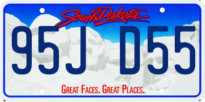 SD license plate 95JD55