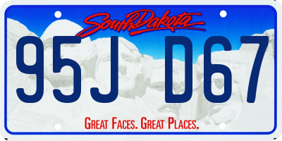 SD license plate 95JD67