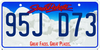SD license plate 95JD73