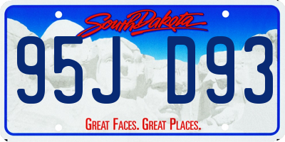 SD license plate 95JD93