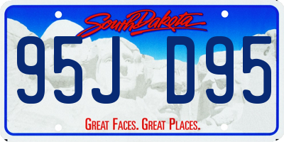 SD license plate 95JD95