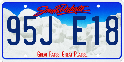 SD license plate 95JE18