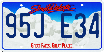 SD license plate 95JE34