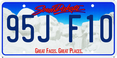 SD license plate 95JF10