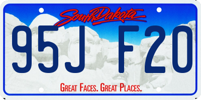 SD license plate 95JF20