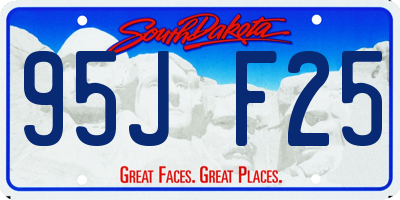 SD license plate 95JF25