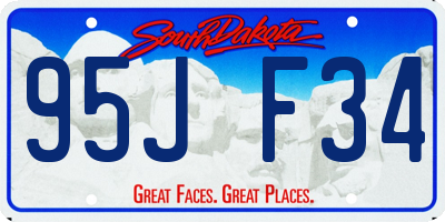 SD license plate 95JF34