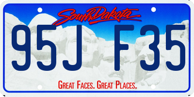 SD license plate 95JF35