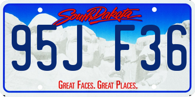 SD license plate 95JF36