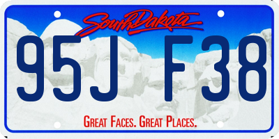 SD license plate 95JF38
