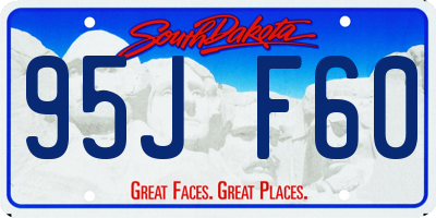 SD license plate 95JF60