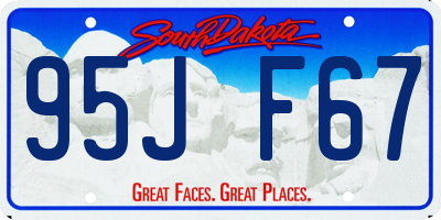 SD license plate 95JF67