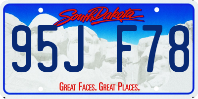 SD license plate 95JF78