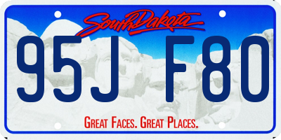 SD license plate 95JF80