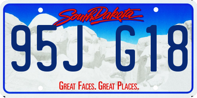 SD license plate 95JG18