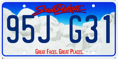 SD license plate 95JG31