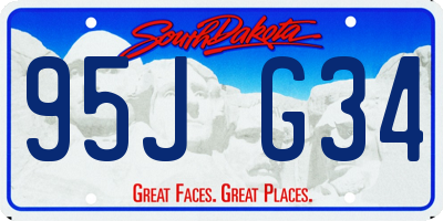 SD license plate 95JG34
