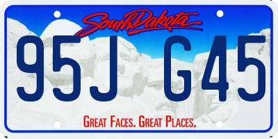 SD license plate 95JG45