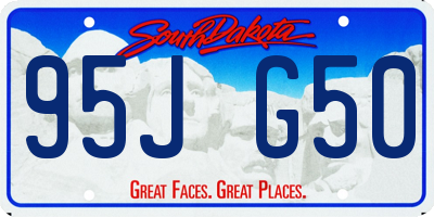 SD license plate 95JG50