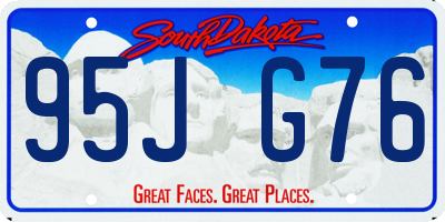 SD license plate 95JG76