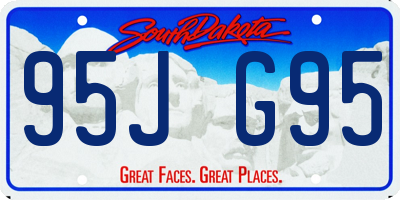 SD license plate 95JG95