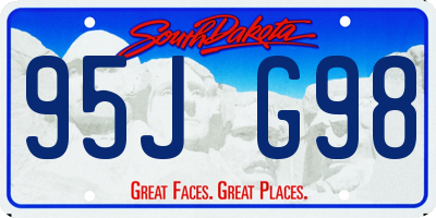 SD license plate 95JG98