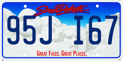 SD license plate 95JI67