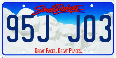SD license plate 95JJ03